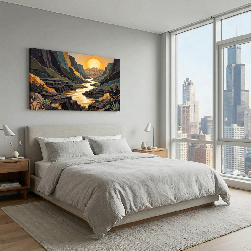 «Layered Canyon Canyon», art mural sur toile, L 32 po x H 16 po