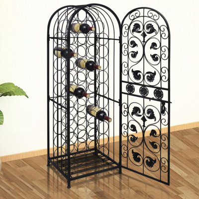 Wine Rack Wine Bottle Holder Pantry Floor Wine Cabinet Organizer Metal