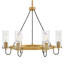 Lustre six lumières 28 po avec abat-jour en verre transparent Ryden-94487043