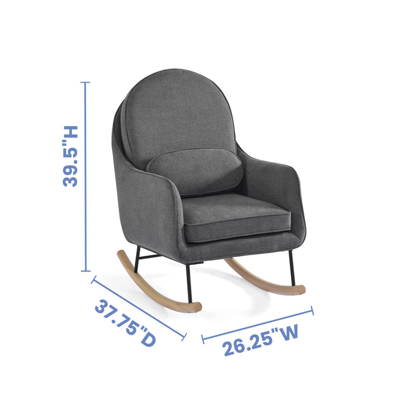 Delta Children Ella Rocker with LiveSmart Evolve Fabric, Stone Gray/Black