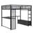 Metal Gaming Loft Bed With LED-2053376772