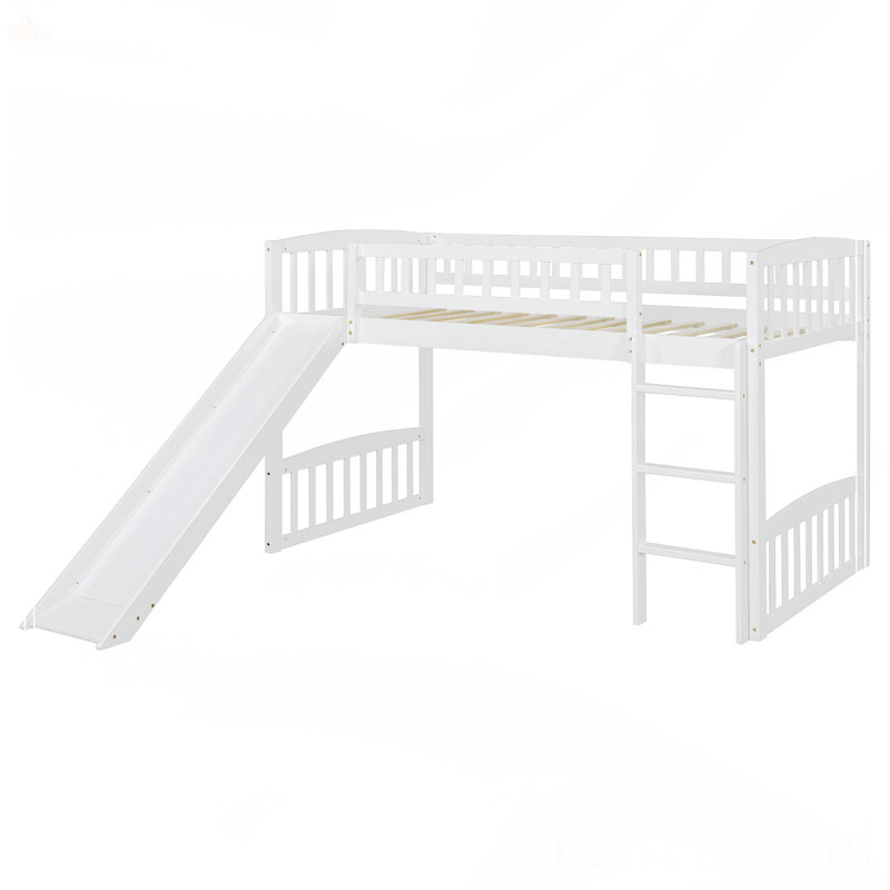 Lit mezzanine simple avec glissoire et échelle