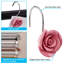 Crochets de rideau de douche Rose, 12 crochets décoratifs en résine antirouille pour salle de bain, chambre de bébé, chambre à coucher, décor de salon (rose)