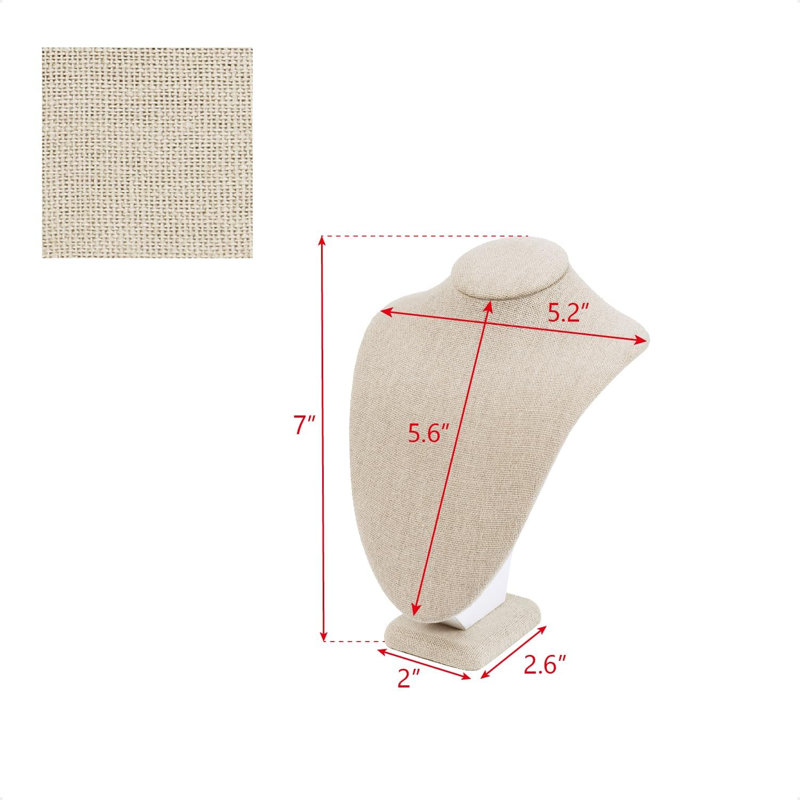 Boîte à bijoux Murtis +, H 4,8 po x l 5,47 po x P 8,31 po, Lin brun clair