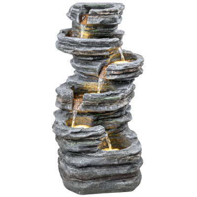 Outdoor Fountain with Lights