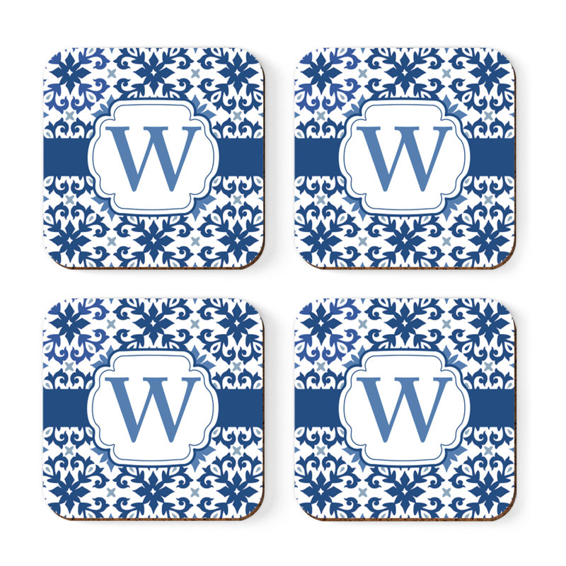 Sous-verre lettre monogramme, W
