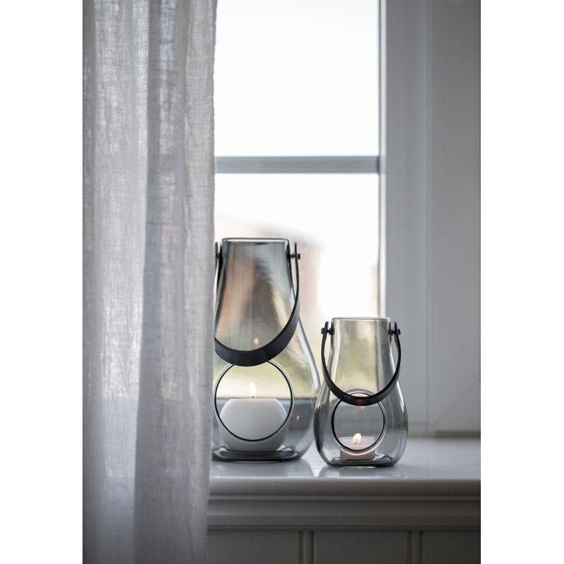 Lantern, Gray, 9.8" H x 6.1" W x 6.1" D