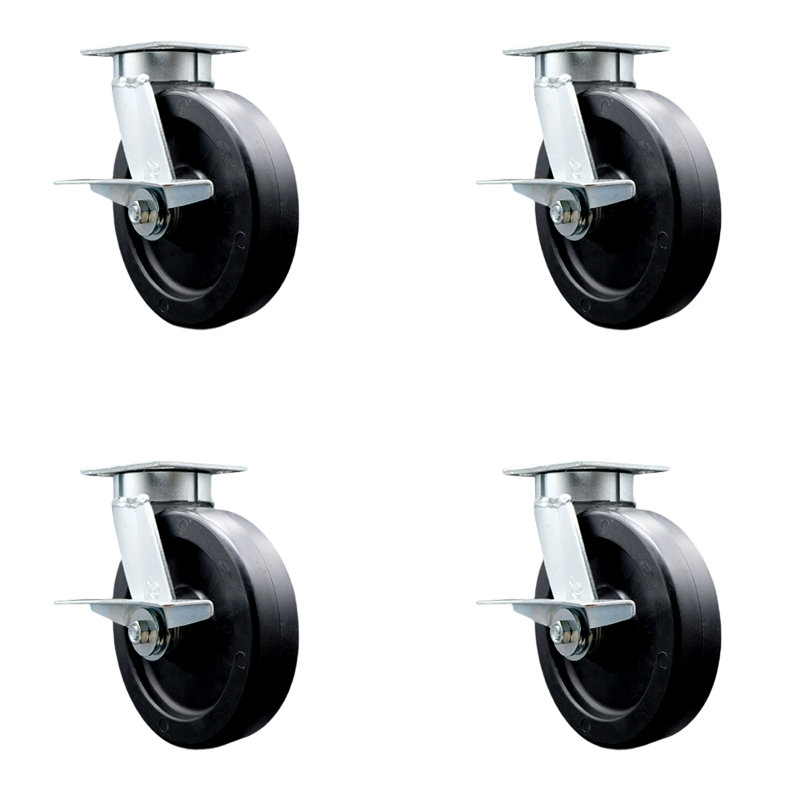 4 Piece Kingpinless Polyolefin Caster Set