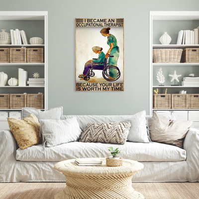 «I Became an Occupational Therapist», impression sur toile tendue
