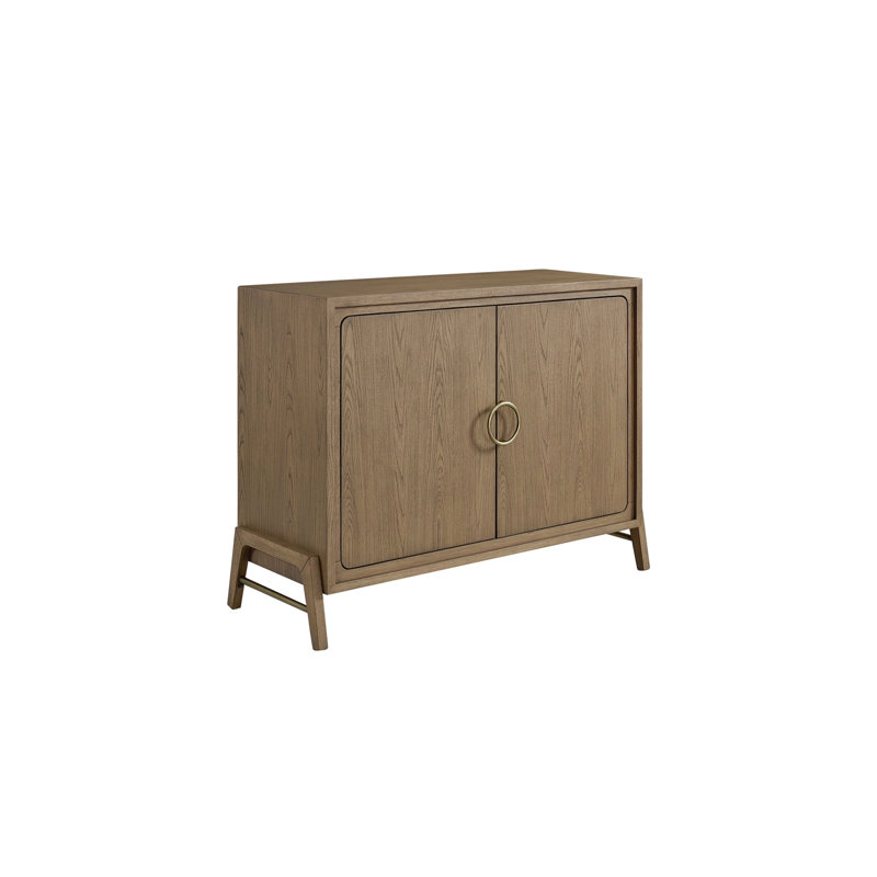 Desserte à deux portes 46 po, finition avec quincaillerie personnalisée, portes d'armoire de rangement, style moderne plus doux, bois massif +, brun, profondeur de 47,76 po, largeur de 18,18 po, hauteur de 36,66 po, finition de 120,36 lb, profondeur douce,