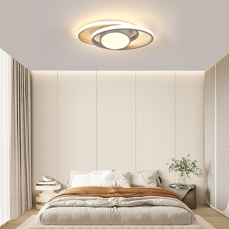  Double Circle Dimmable LED Flush Mount, White