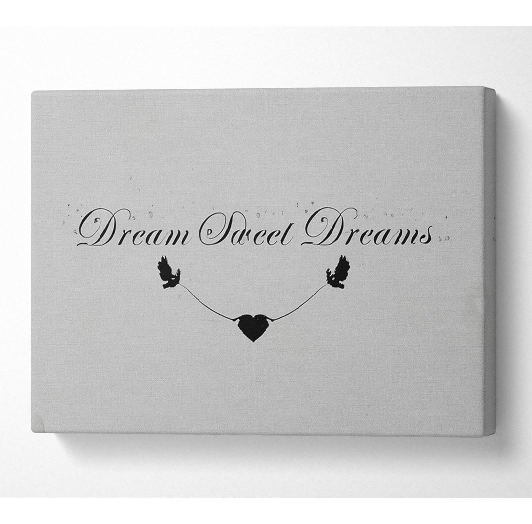 Dream Sweet Dreams Grey - Wrapped Canvas Typography