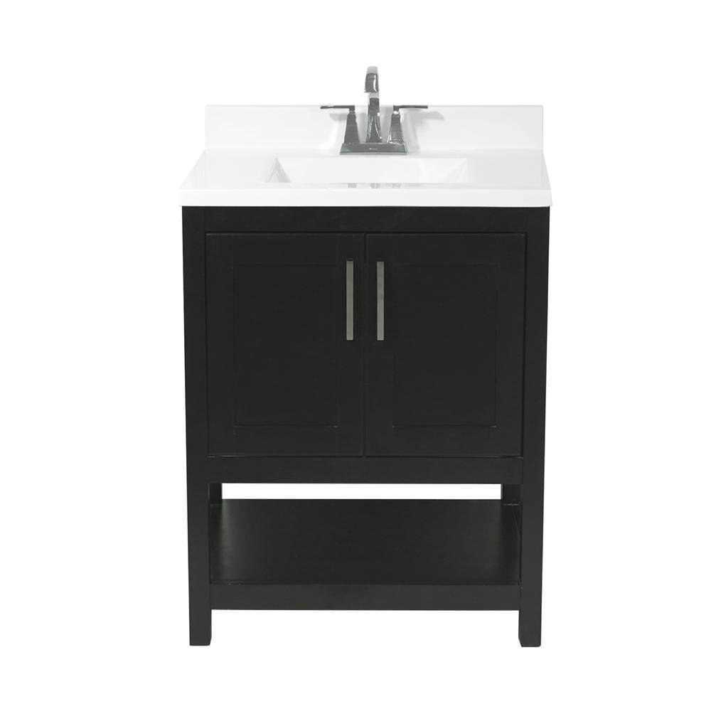 Ebern Designs Datura 25'' Single Bathroom Vanity with Solid Surface Top