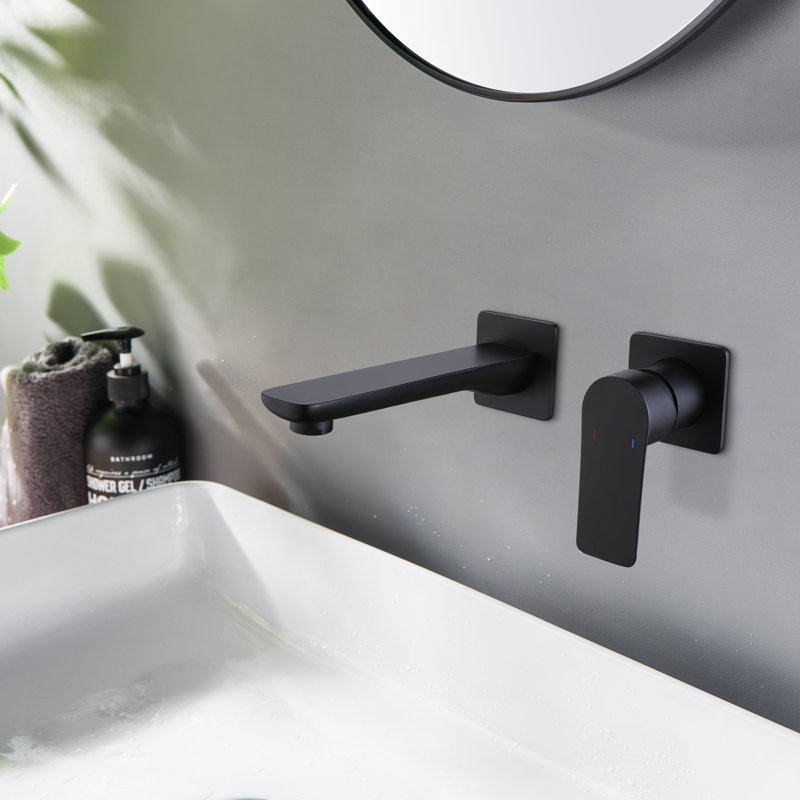 Modern Wall-Mounted Single-Handle Bathroom Faucet – Solid Brass, CUPC Certified, Water-Saving, Contemporary Vanity Sink Faucet