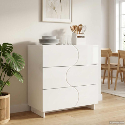 Sideboard Engineered Wood Cabinet Kitchen Open Shelf