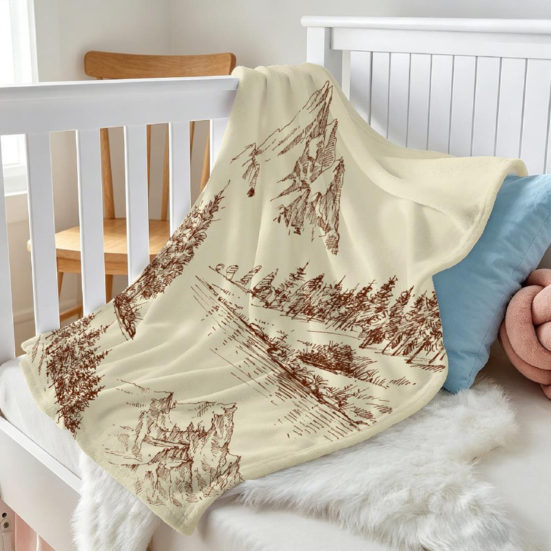 Machine Printed Throw Blanket, Jeté 30 po x 40 po