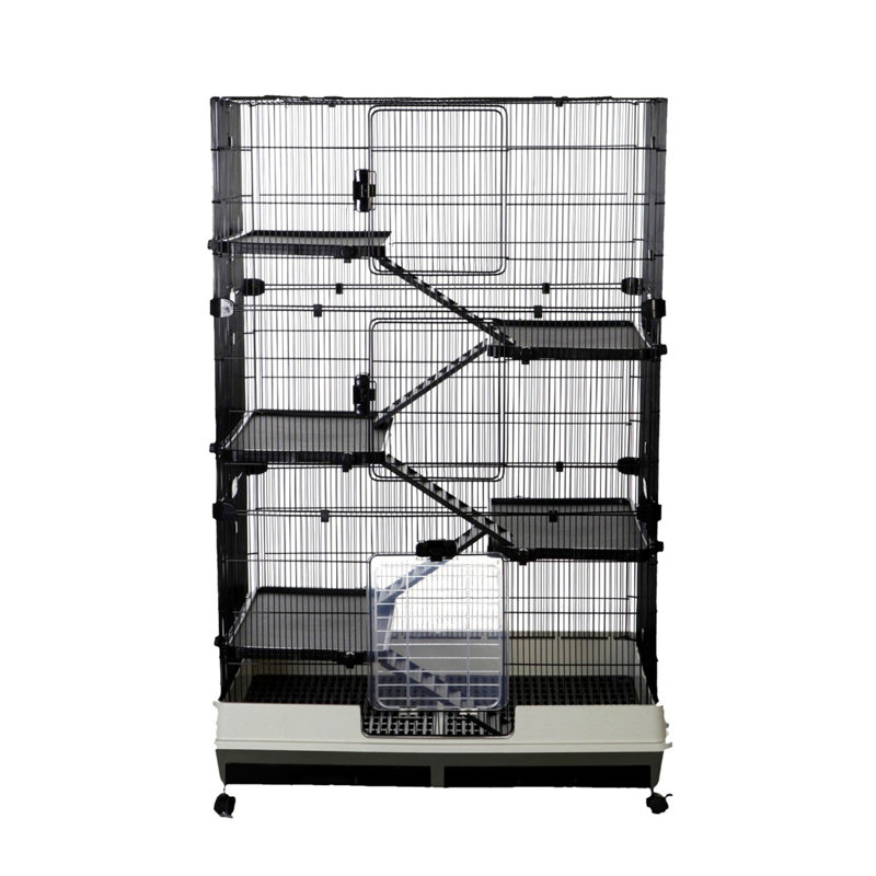 Rat, Chinchilla & Ferret Cage 100cm – Windsor 1-Level Grey/White | Little Friends, 152cm H x 100cm W x 65cm D
