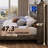 Sherell Bed Frame with Bookcase Storage Headboard and Footboard, LED Lights, Charging Station-412094637-409050994