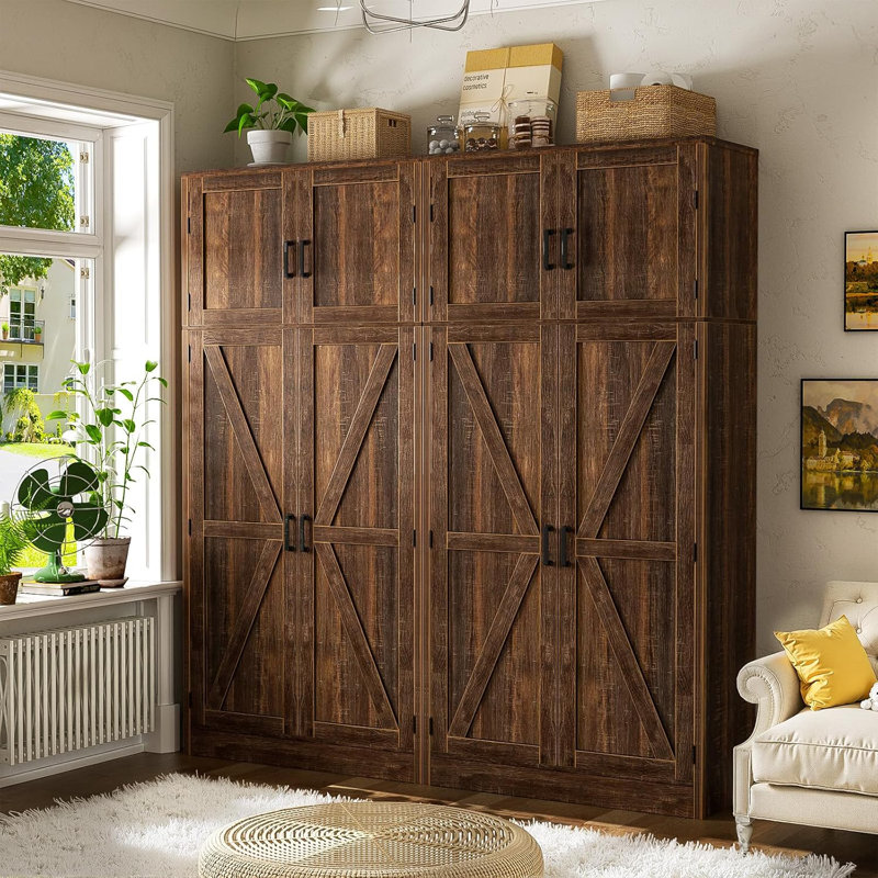 Armoire de rangement avec tablettes réglables, Brun