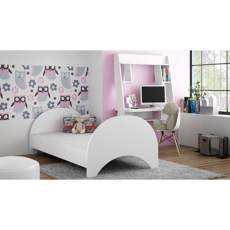 Solid Wood Toddler Bed Frame and Mattress by Isabelle & Max, 80 x 160cm, White