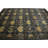 Ikat Hand-Knotted Wool Dark Slate/Cream/Blue Area Rug