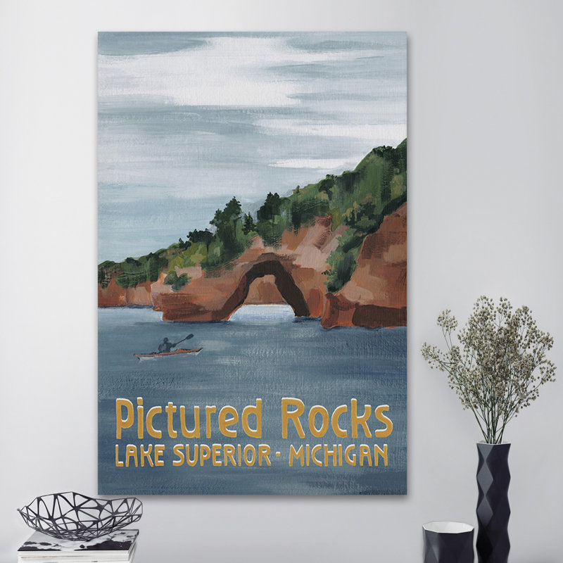 Photo sur les roches par - peinture sur toile tendue, H 12 po x l 8 po x P 1,5 po
