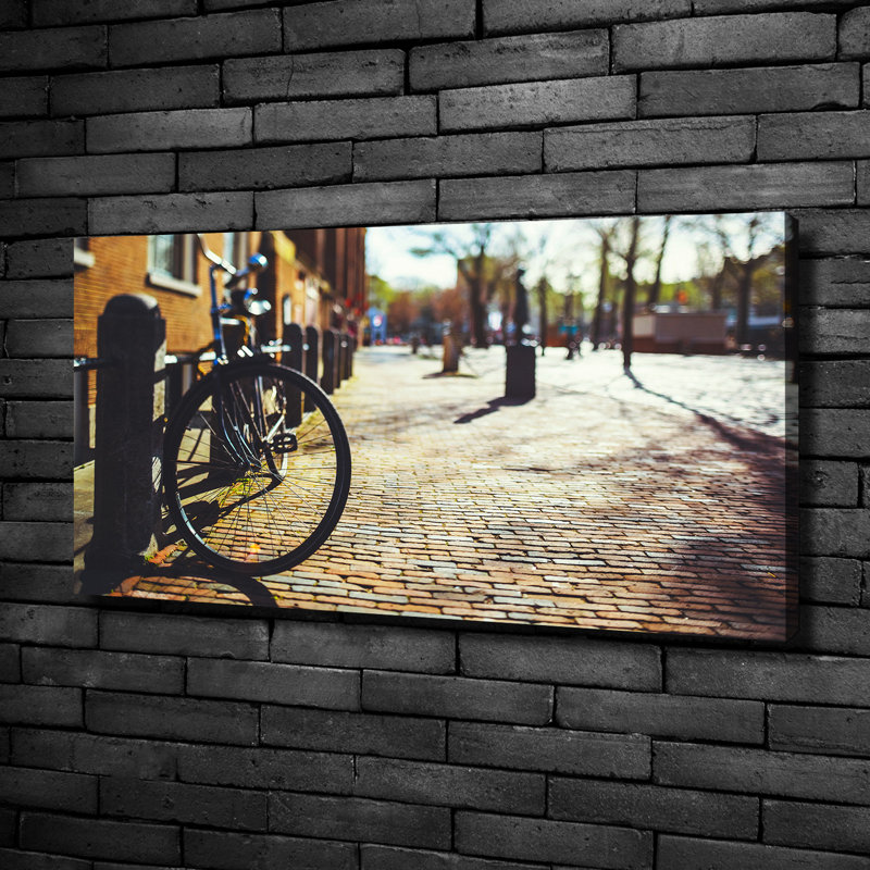 Bike In Amsterdam - No Frame Print on Canvas