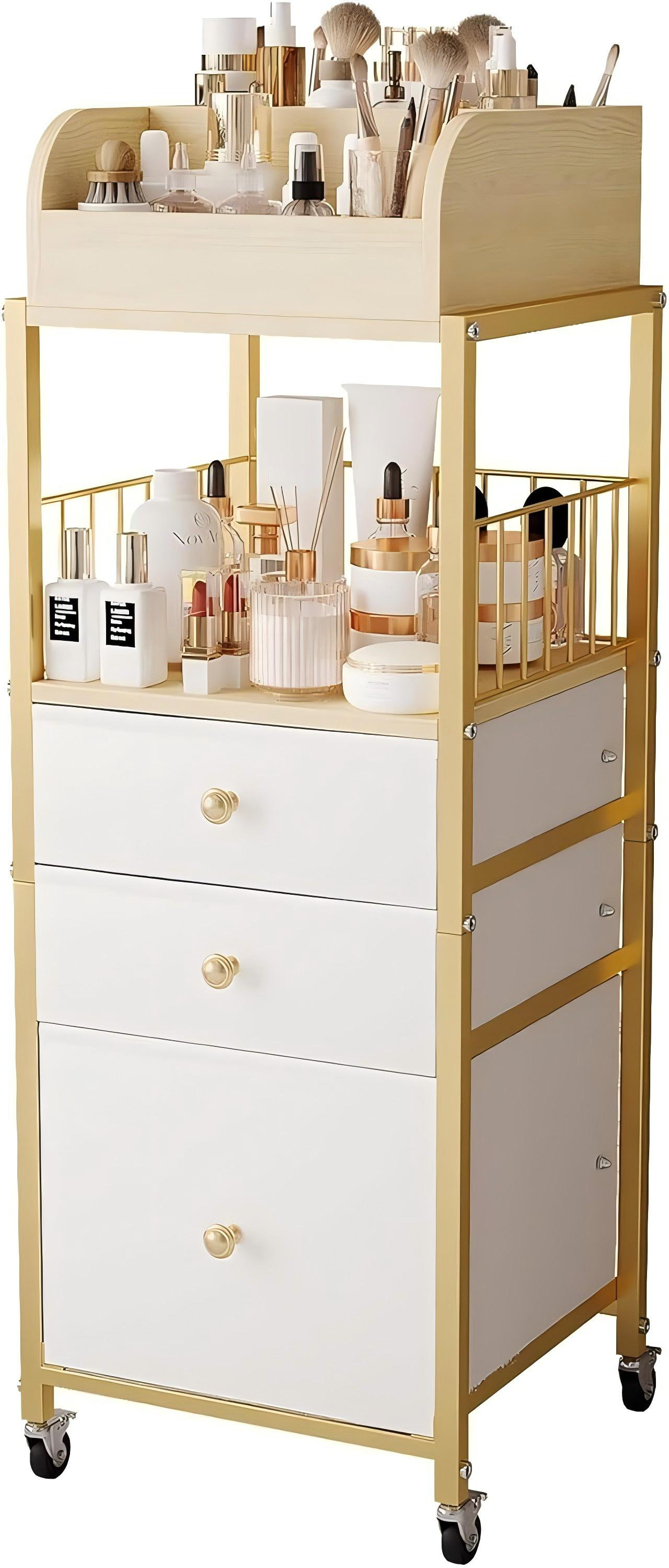 Skin Drawer Hokku Designs Makeup Organizer Cart With Drawers, Floor Skincare ...