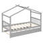 Lit simple en bois gris avec lit gigogne, conception spéciale, matériau en bois de pin, taille de sommeil confortable et polyvalente, structure en pin, hauteur de 62,8 po pour la chambre à coucher-58550245