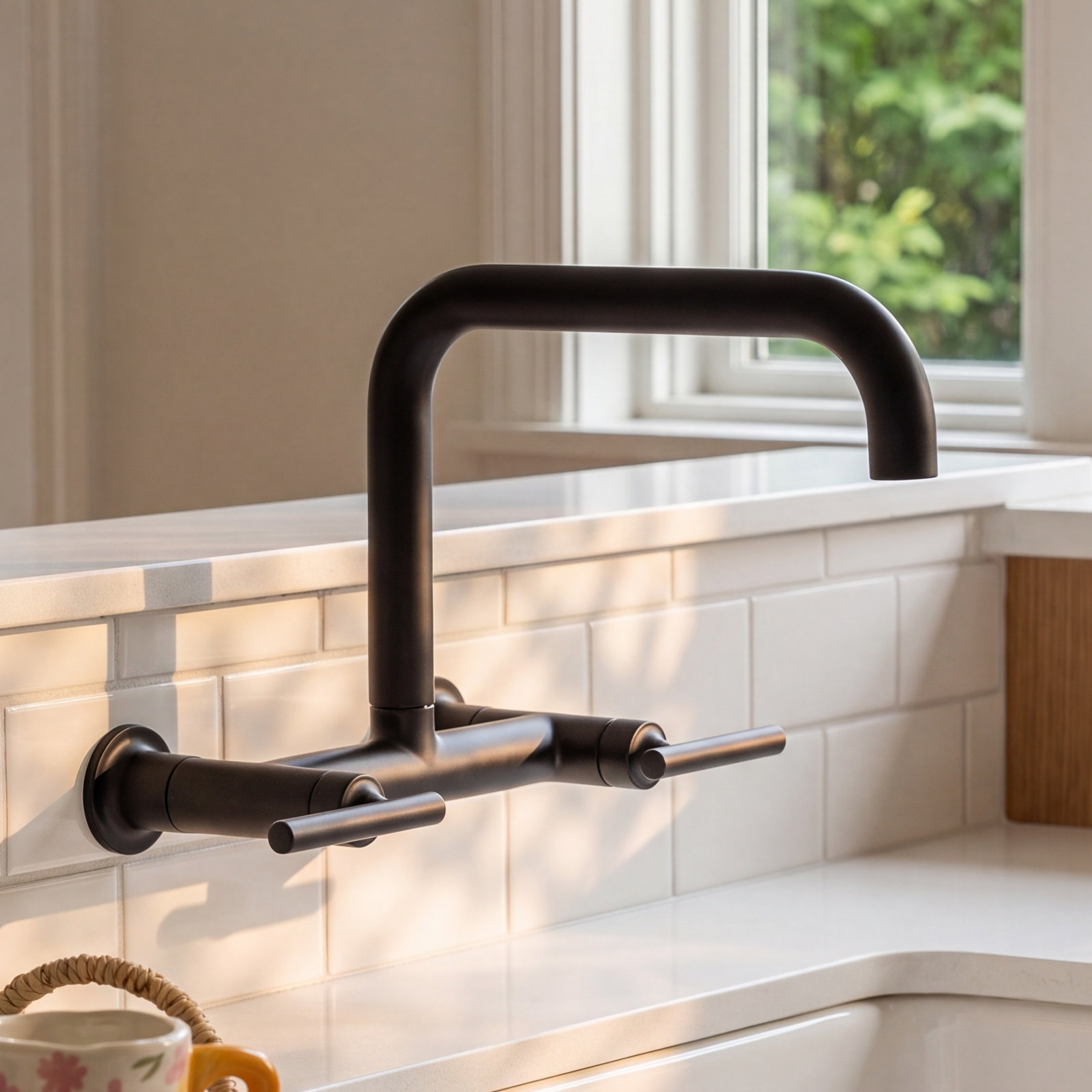 Purist Bridge Faucet, Matte Black