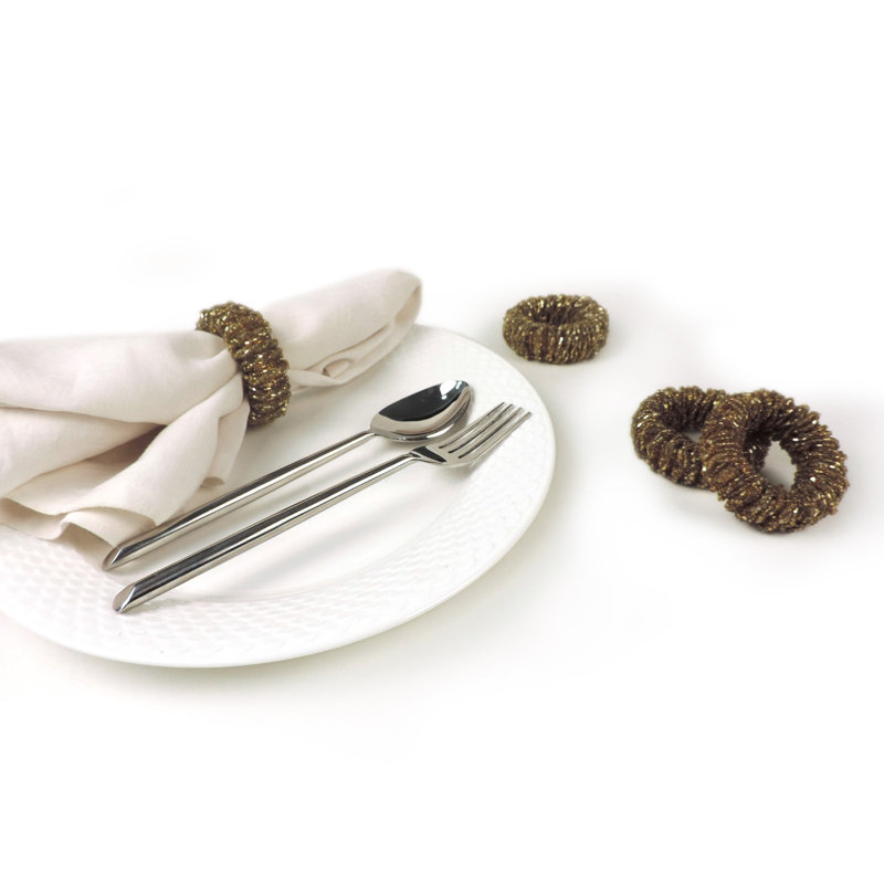 Polished Iron Napkin Ring, Gold
