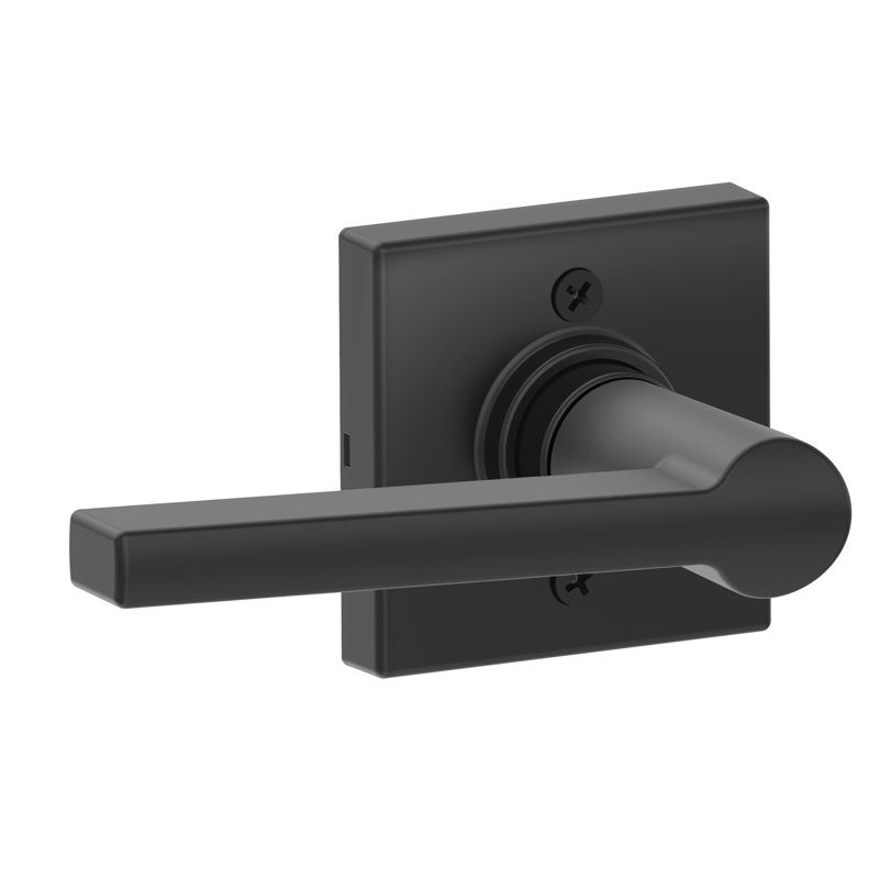 J Series Solstice Lever Non-Turning Lock with Collins Trim, Matte Black