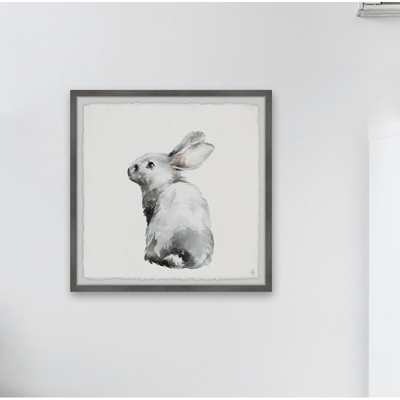 Morehouse Furry Bunny Framed Print, 18" H x 18" W x 1.5" D