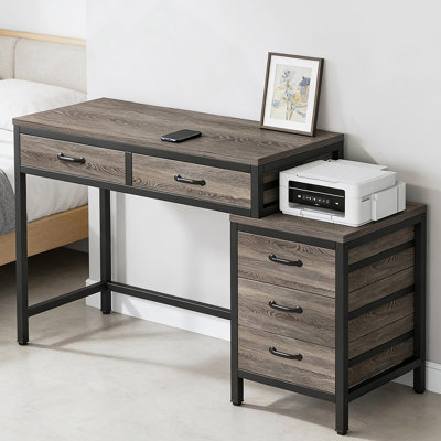 Bureau, table d'écriture, bureau d'ordinateur avec armoire à tiroirs