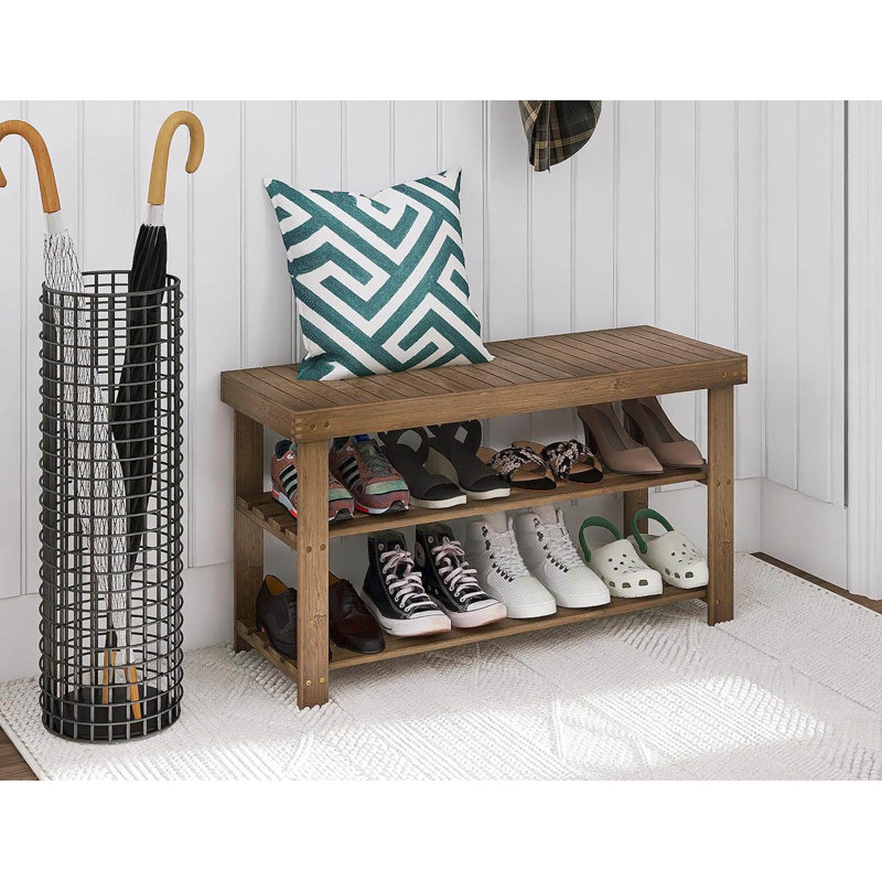 6 Pair Shoe Rack, Walnut