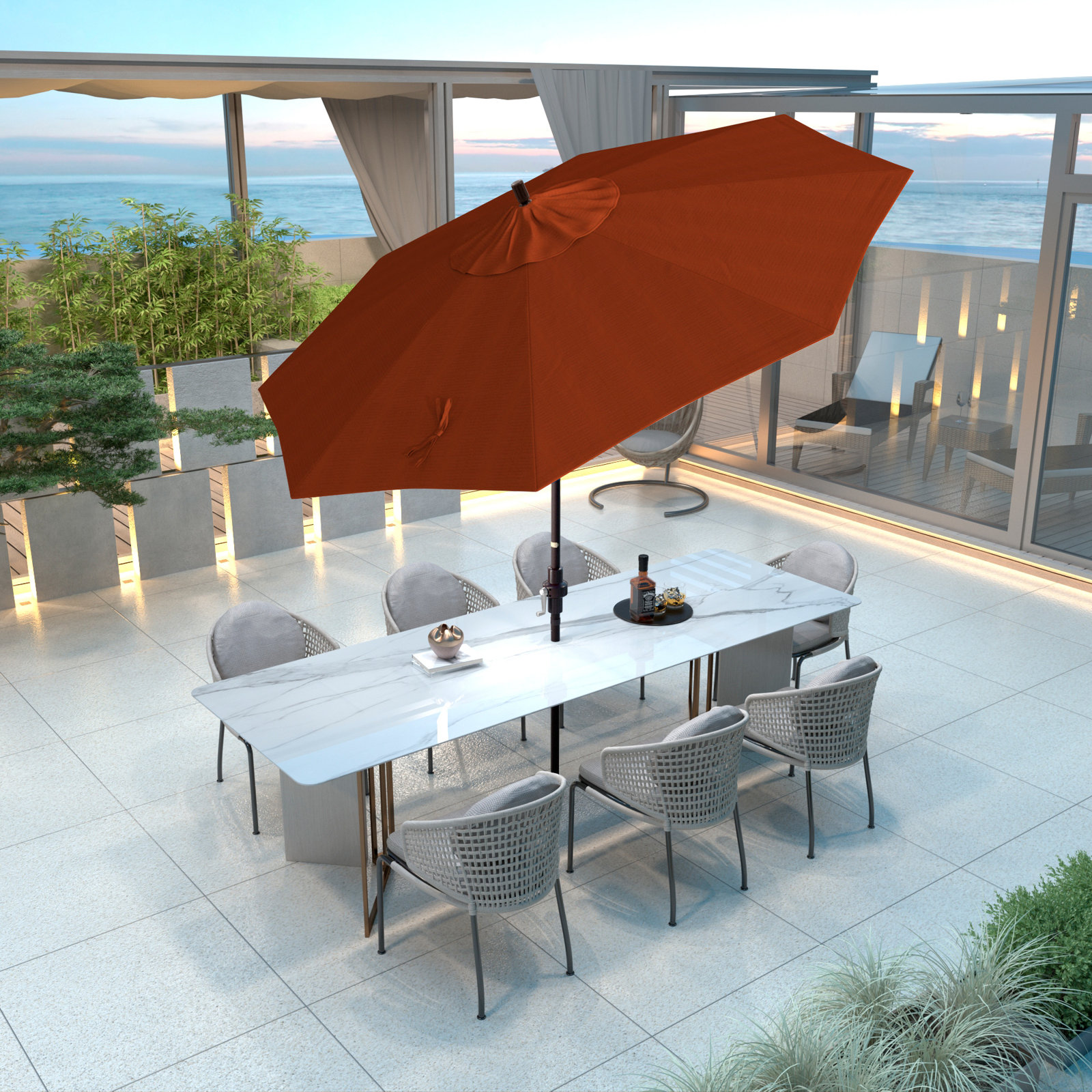 9' Umbrella, Terracotta- Olefin