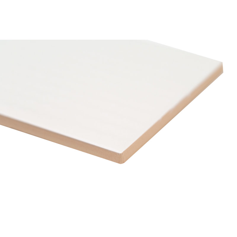Metrola 3D Mix 4 in. x 12 in. Glossy Ceramic Subway Wall Tile, Meringue