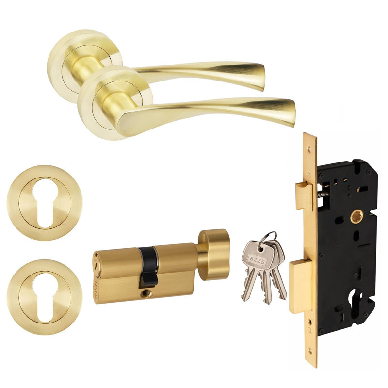 Door Handle with Thumbturn Lock Set