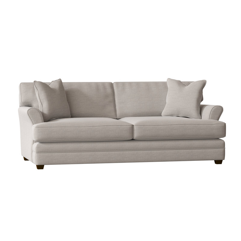 Canapé à accoudoirs évasés de 85 po avec coussins réversibles Harriss, Tissage uni ardoise coulée Sunbrella®