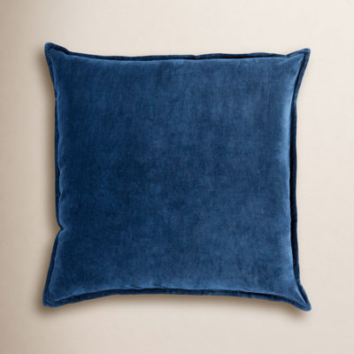 Edgar Square Cotton Velvet Throw Pillow
