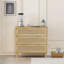 Armoire de rangement 31,5 po à 3 tiroirs avec tiroir en rotin, pour la chambre à coucher, le salon, la salle à manger et les couloirs