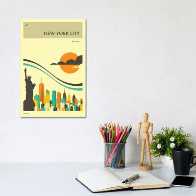 New York Skyline II 1 Piece Wrapped Canvas Wall Art