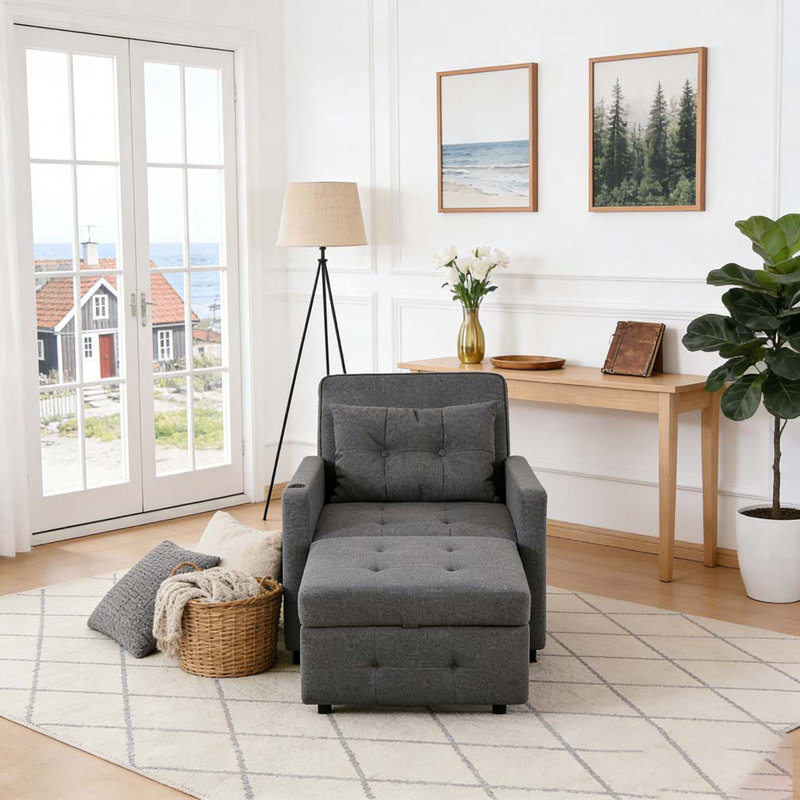 Fauteuil-lit ajustable Sleeper Chair 3-en-1, Gris ancien
