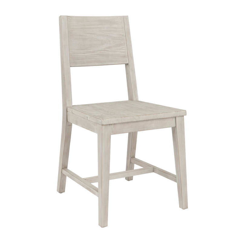 Athziri 17'' H Solid Wood Side Chair, Distressed Ivory