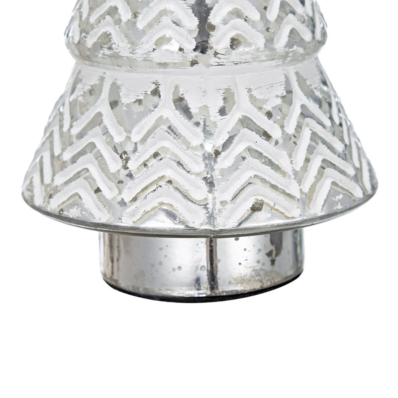 Mercury Glass Tree - Set of 2 - 4.5" x 4.5" x 7.75"H - Silver