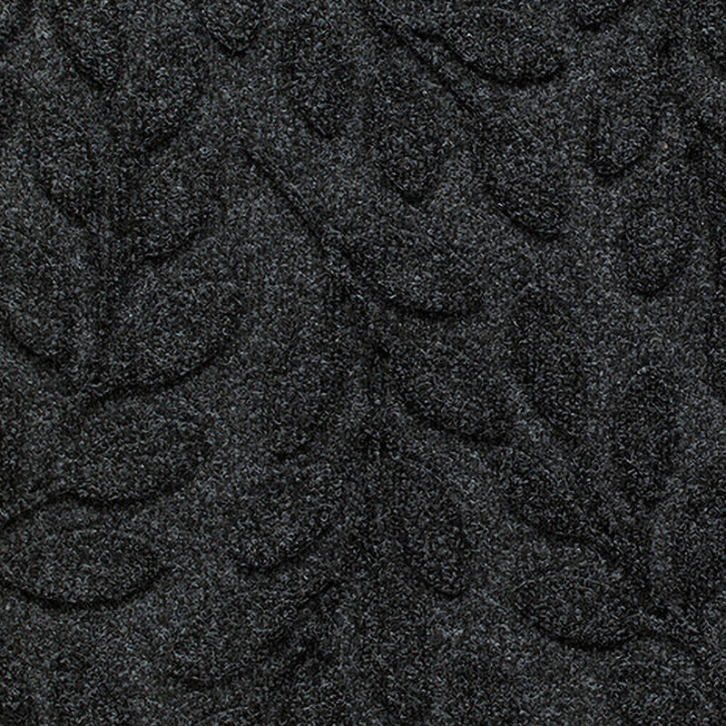 WaterHog Brittney Leaf 22 in. x 60 in. Indoor Outdoor Runner Doormat, 1'10" x 5', Charcoal