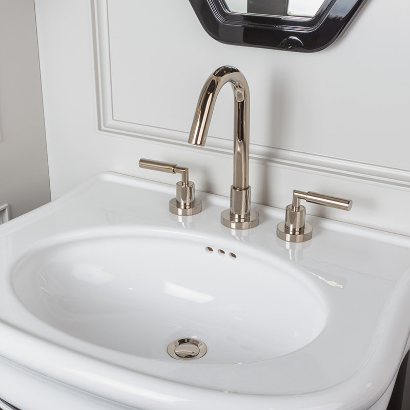 Cigno Widespread Bathroom Faucet with Drain Assembly, Polished Chrome