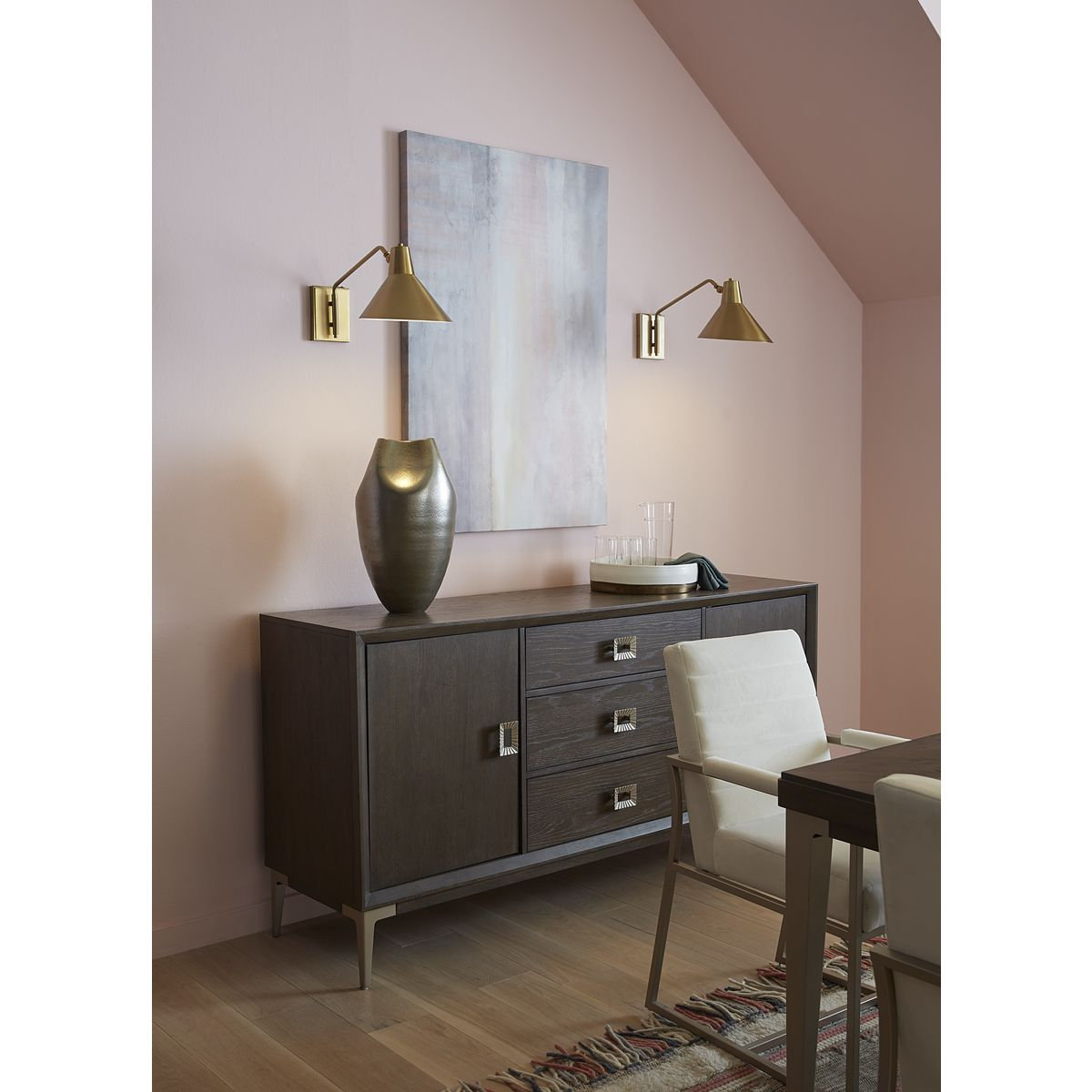 Single Light Armed Sconce, Brushed Bronze
