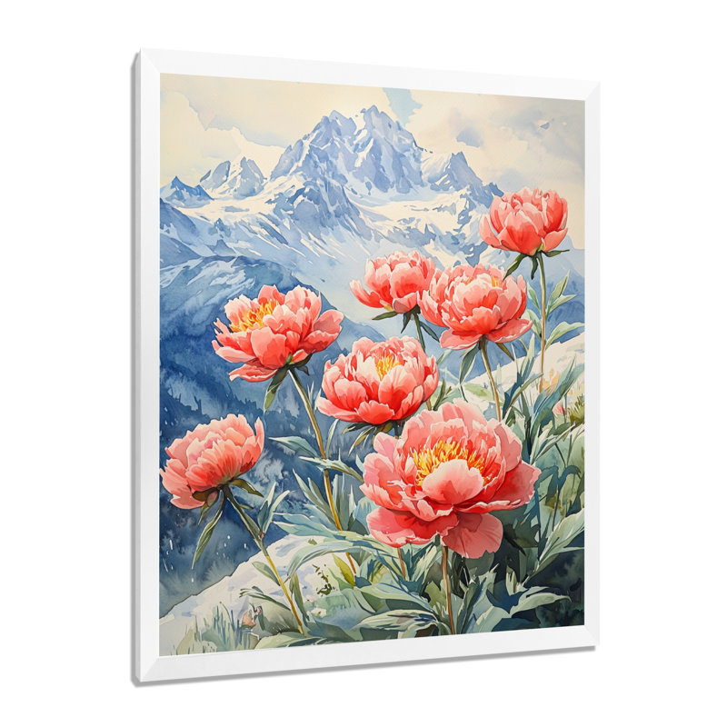 Ginna - décoration murale florale, Reproduction encadrée d'une seule photo, H 32 po x l 24 po, Blanc