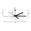 Ventilateur de plafond standard à 6 pales de 100 po avec télécommande